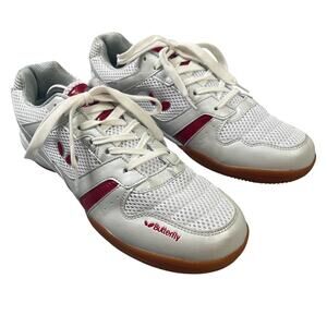 Butterfly Synthetic Table Tennis Shoes Mens 10.5 EU 44 Court Indoor White Red